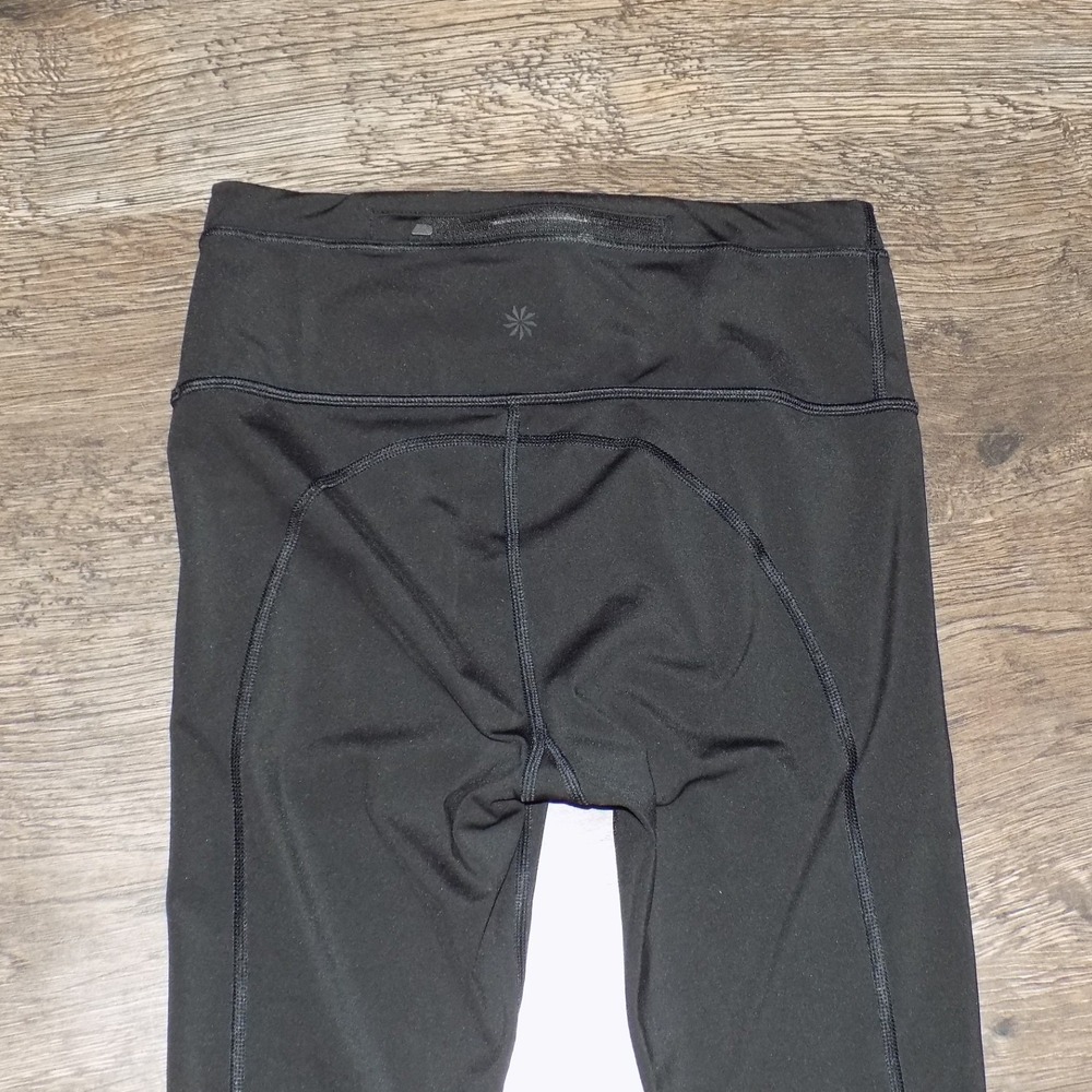 Athleta Accelerate Crop Leggings Womens Small Black Excellent Running Tights - Picture 5 of 8